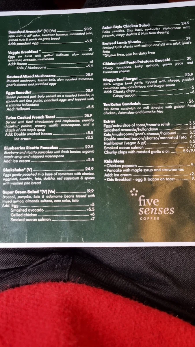 Menu, Bawa Cafe Hawthorn