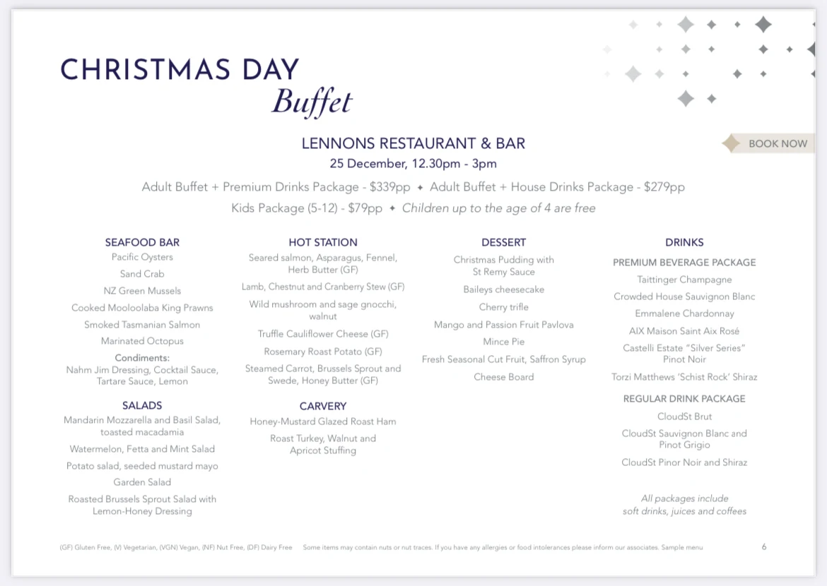 Menu, Lennons Restaurant & Bar