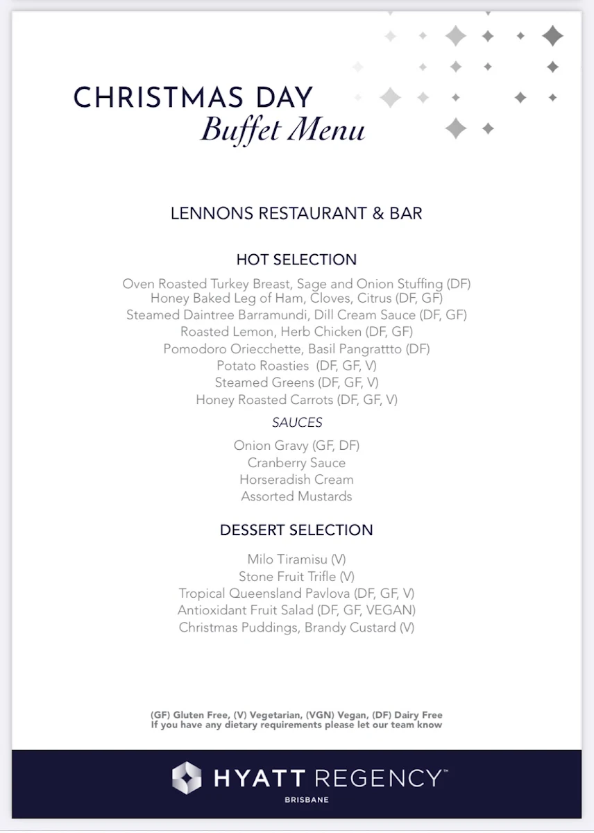 Menu, Lennons Restaurant & Bar