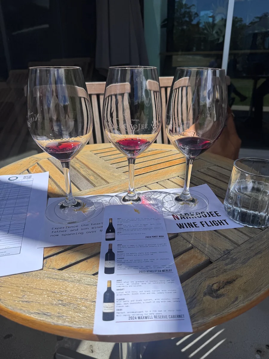 Menu, Narkoojee Winery and Cellar Door