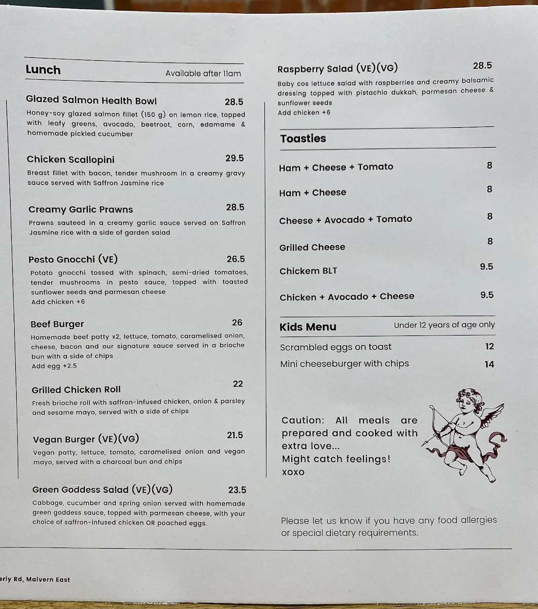 Menu, Bimberio