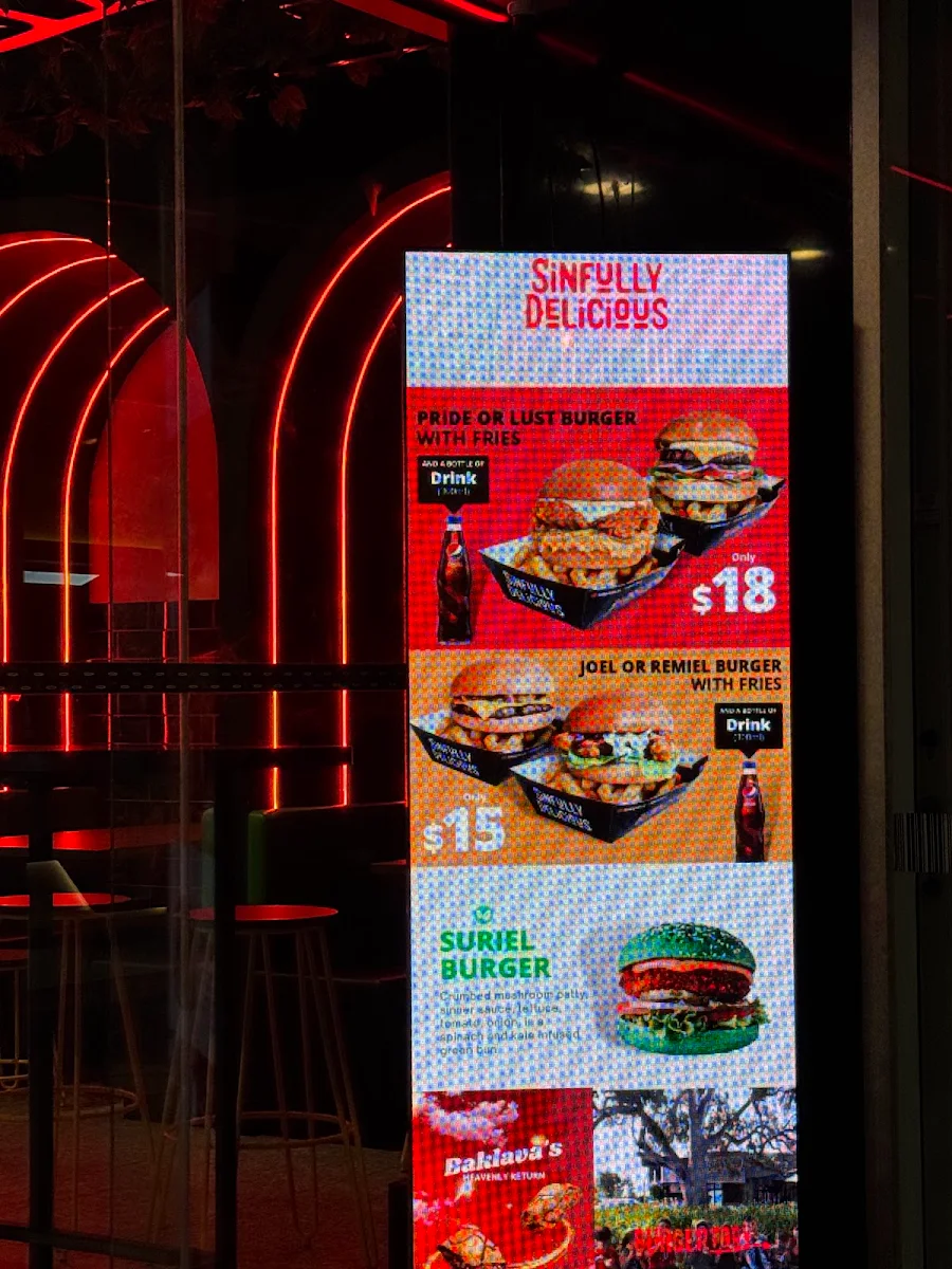 Menu, Burgertory (Bundoora)