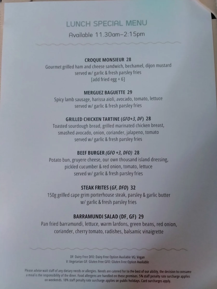 Menu, Ela Modern Bistro