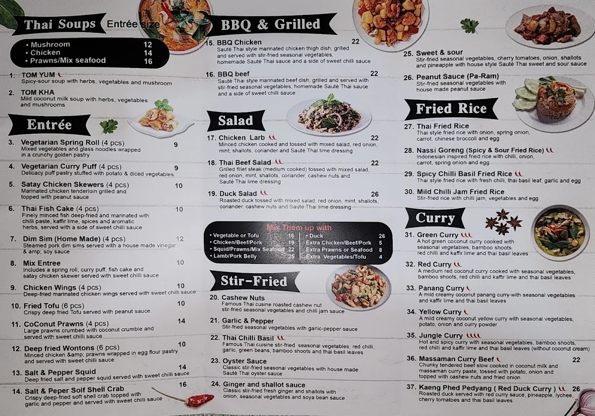 Menu, The Sauté Thai