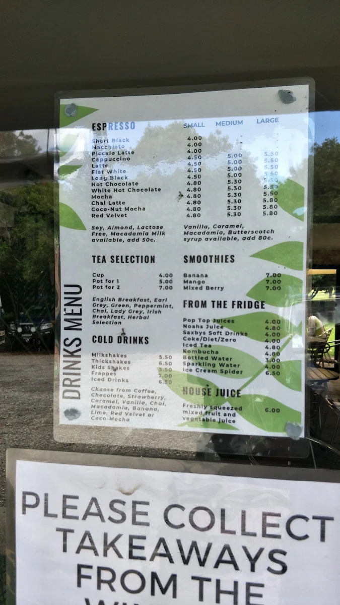 Menu, Medowie Macadamias