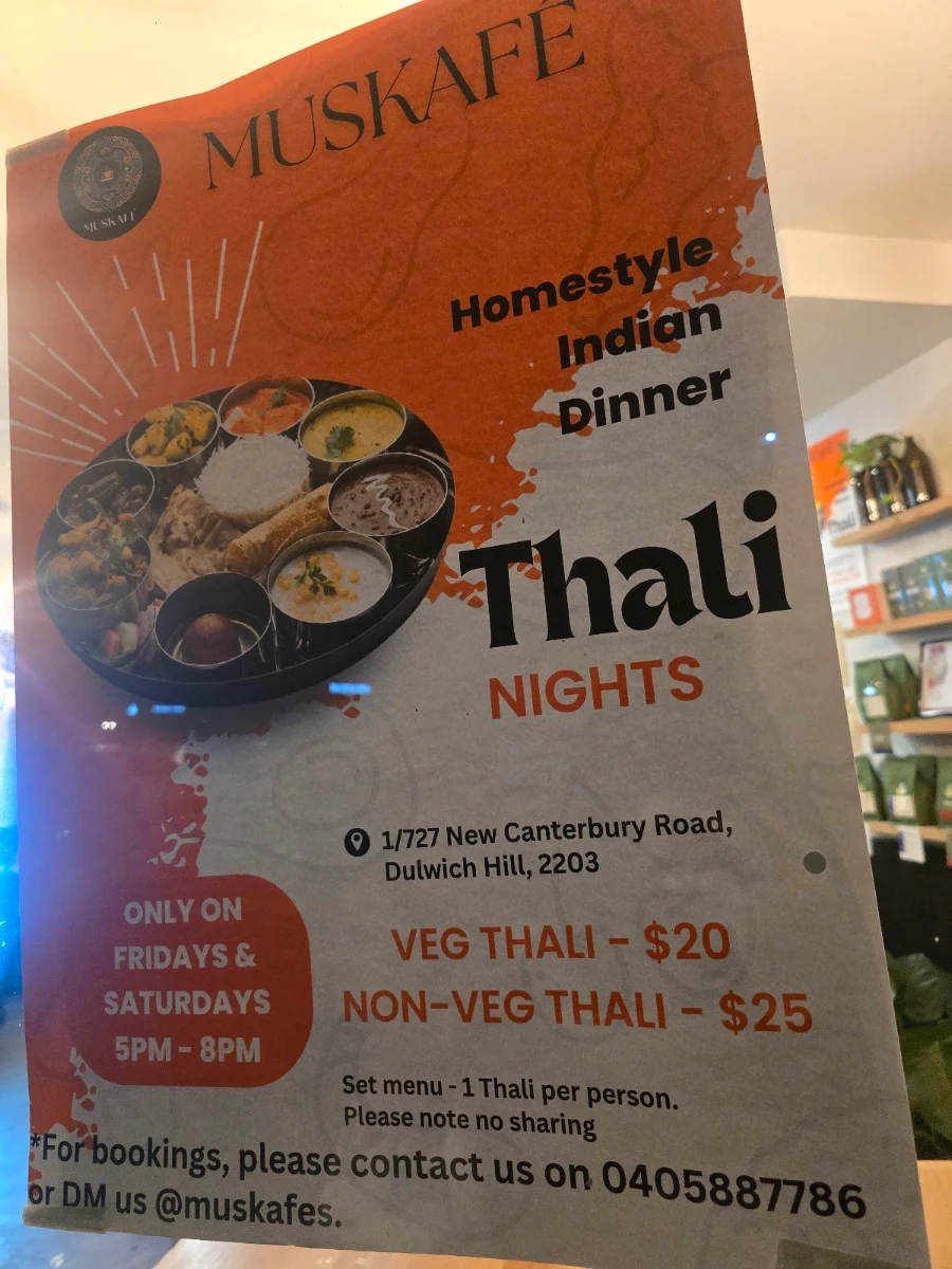 Menu, Muskafé
