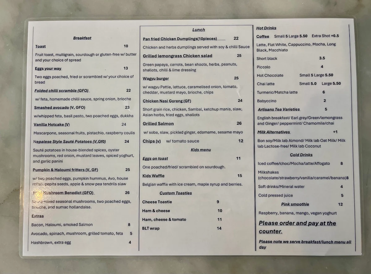 Menu, Fodder