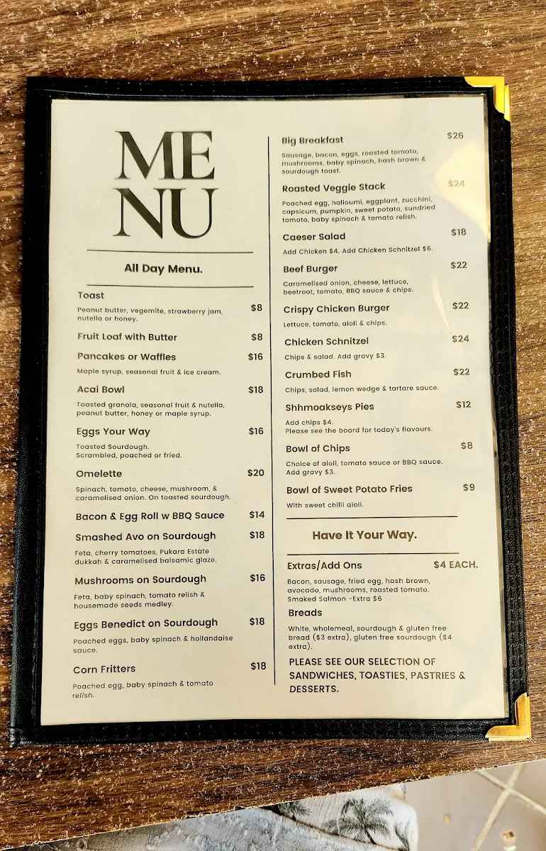 Menu, Honest vine Cafe