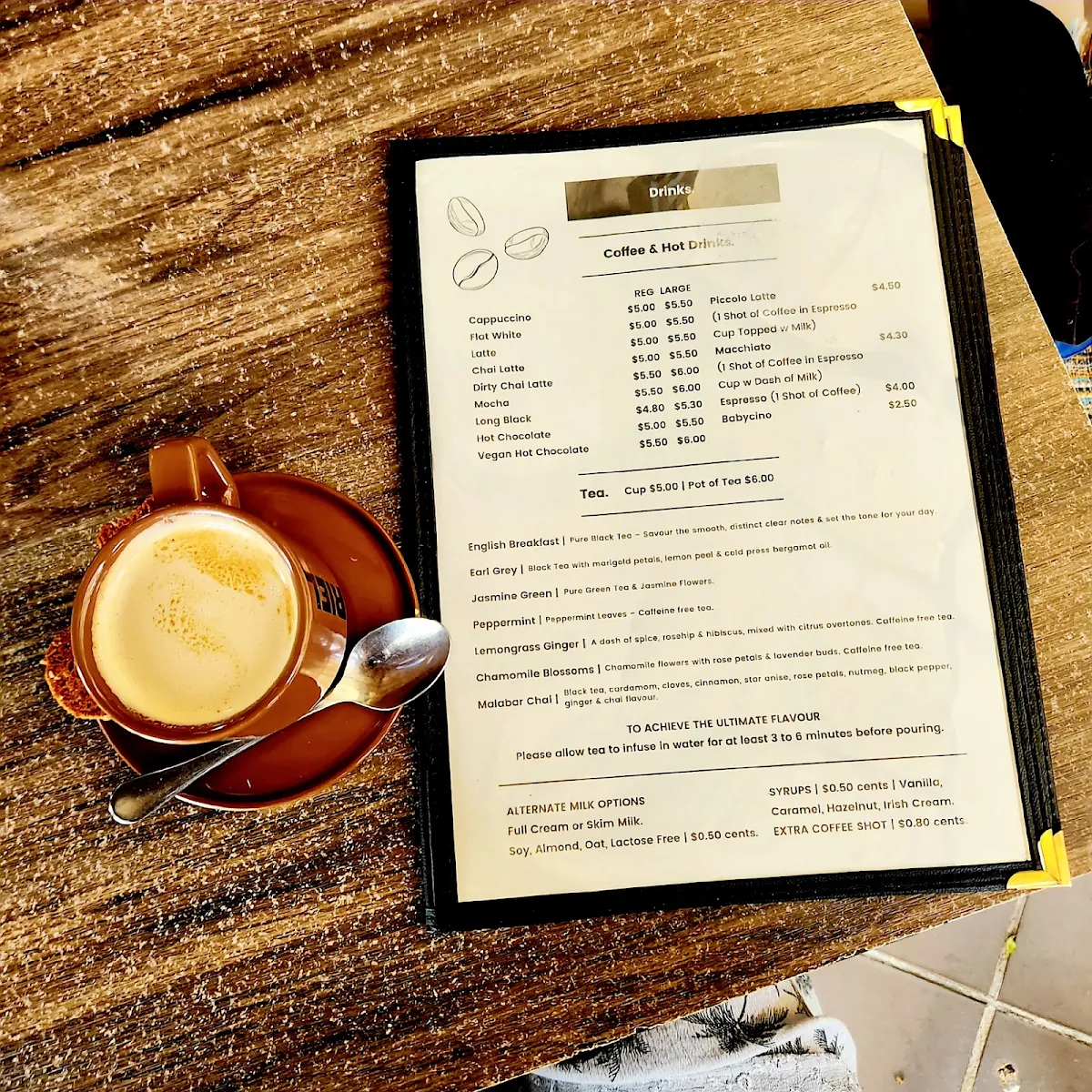 Menu, Honest vine Cafe