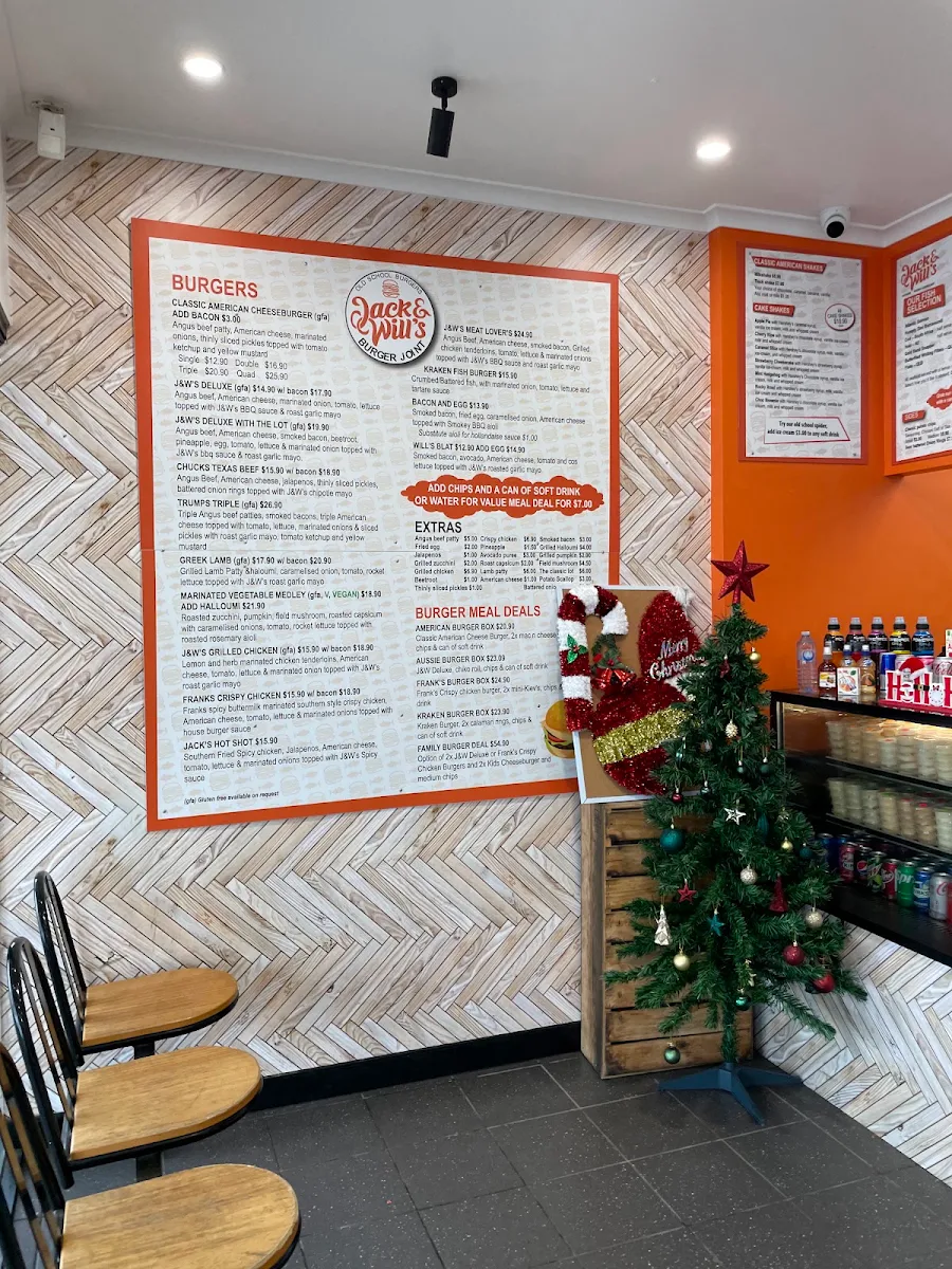 Menu, Jack & Will's BURGER JOINT