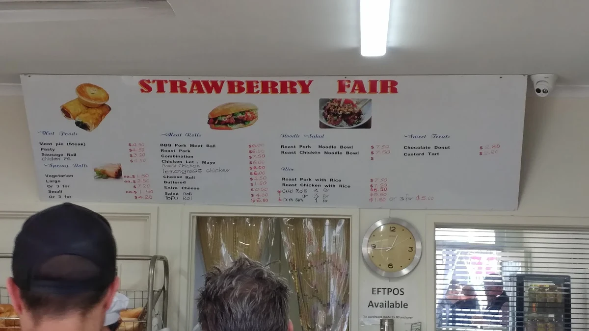 Menu, Strawberry Fair Bakery