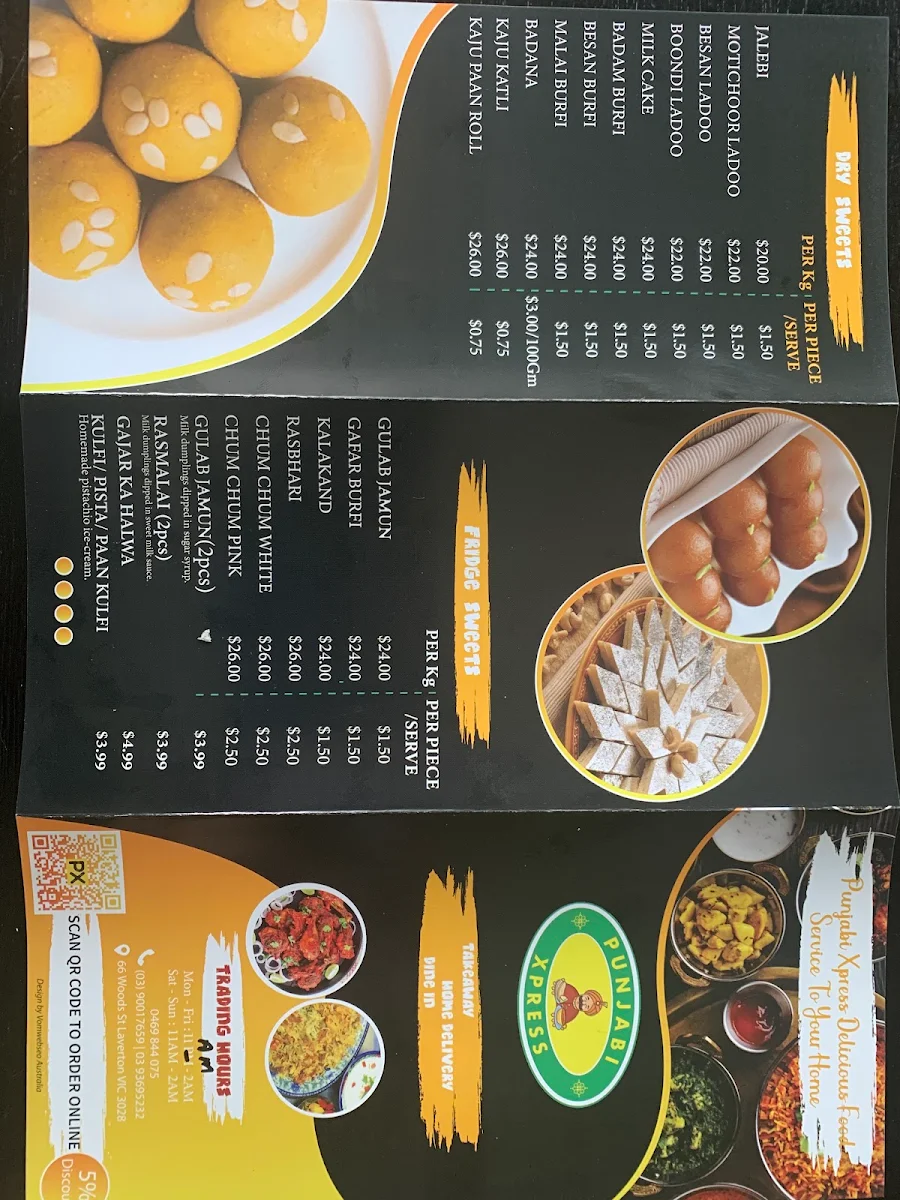 Menu, Punjabi Xpress