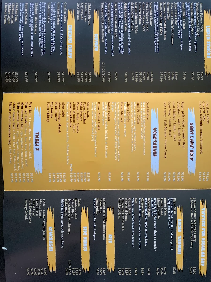 Menu, Punjabi Xpress