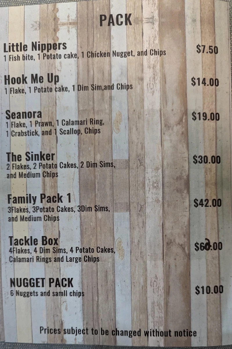 Menu, Seanora