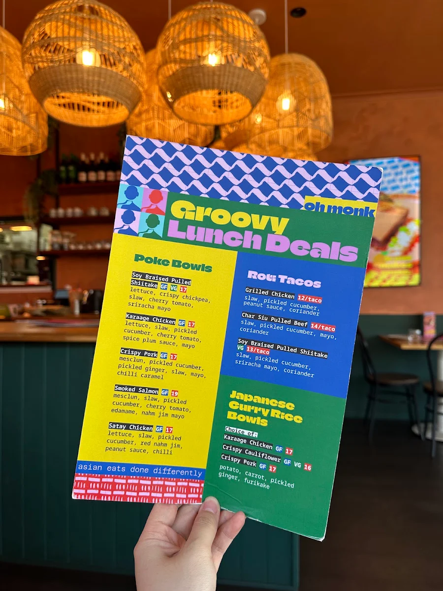 Menu, Oh Monk Asian (Tarragindi)