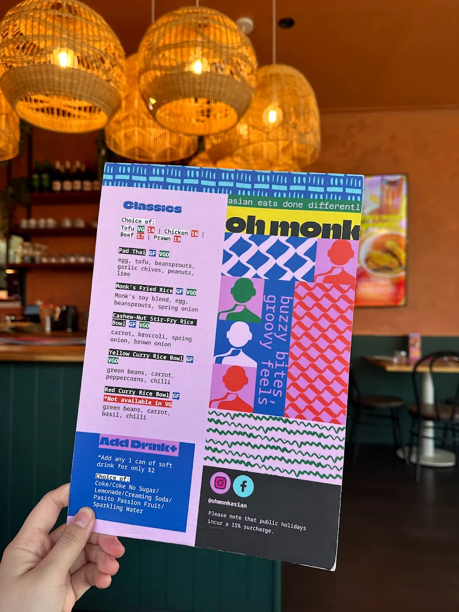 Menu, Oh Monk Asian (Tarragindi)