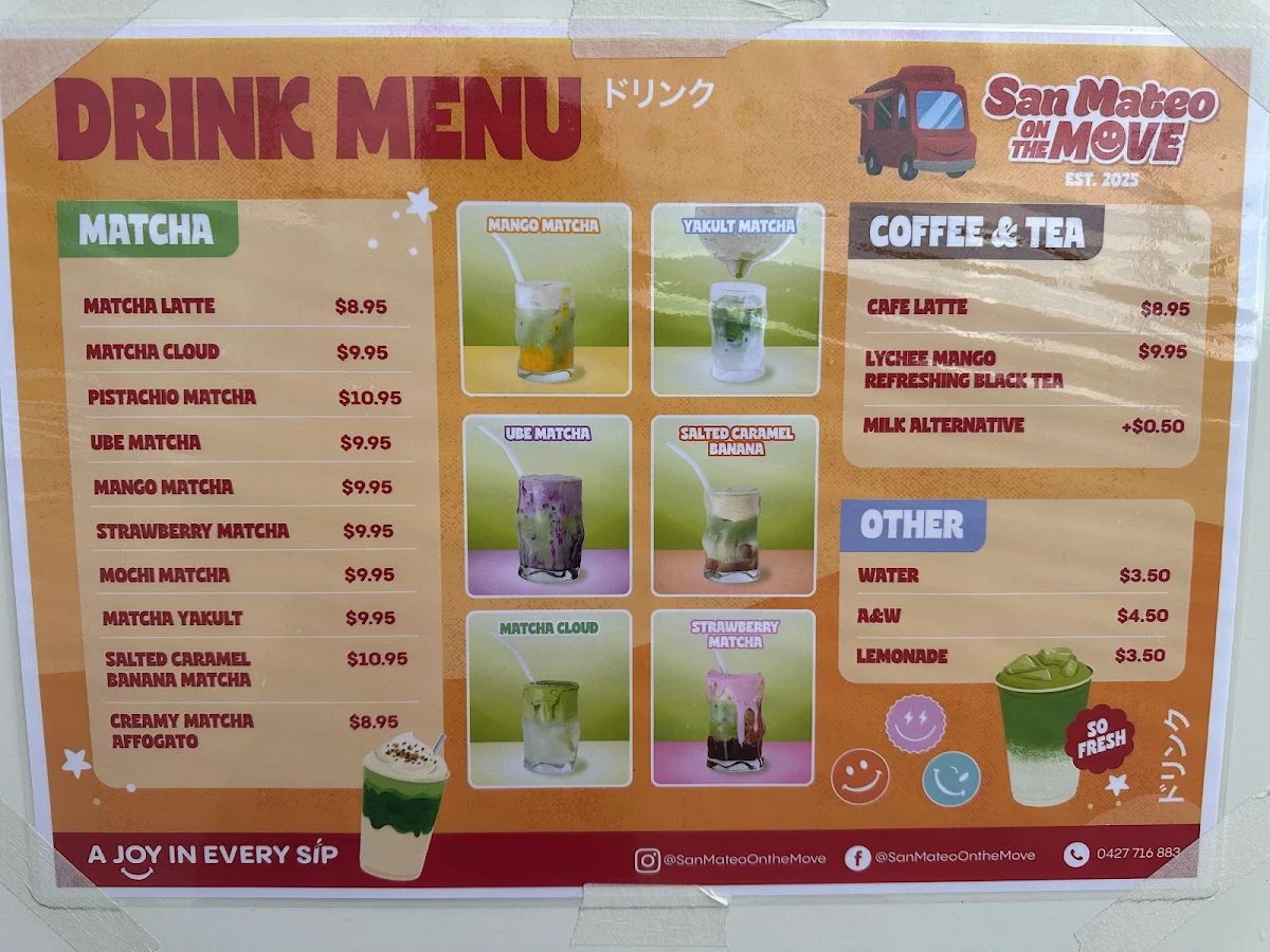 Menu, San Mateo on The Move