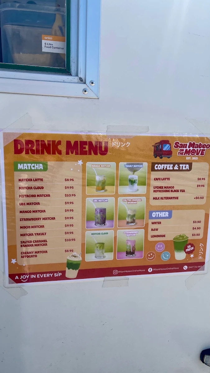 Menu, San Mateo on The Move