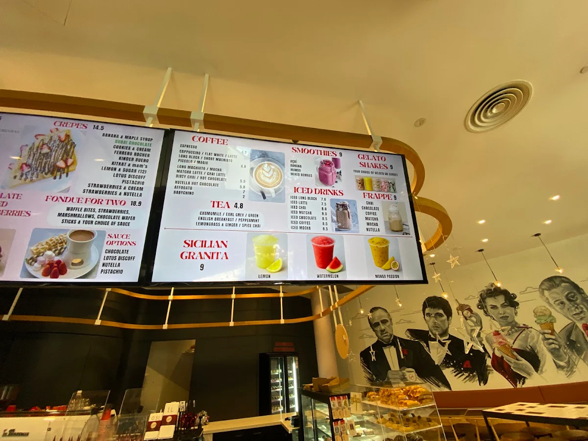 Menu, Cielo Gelateria - Mill Park