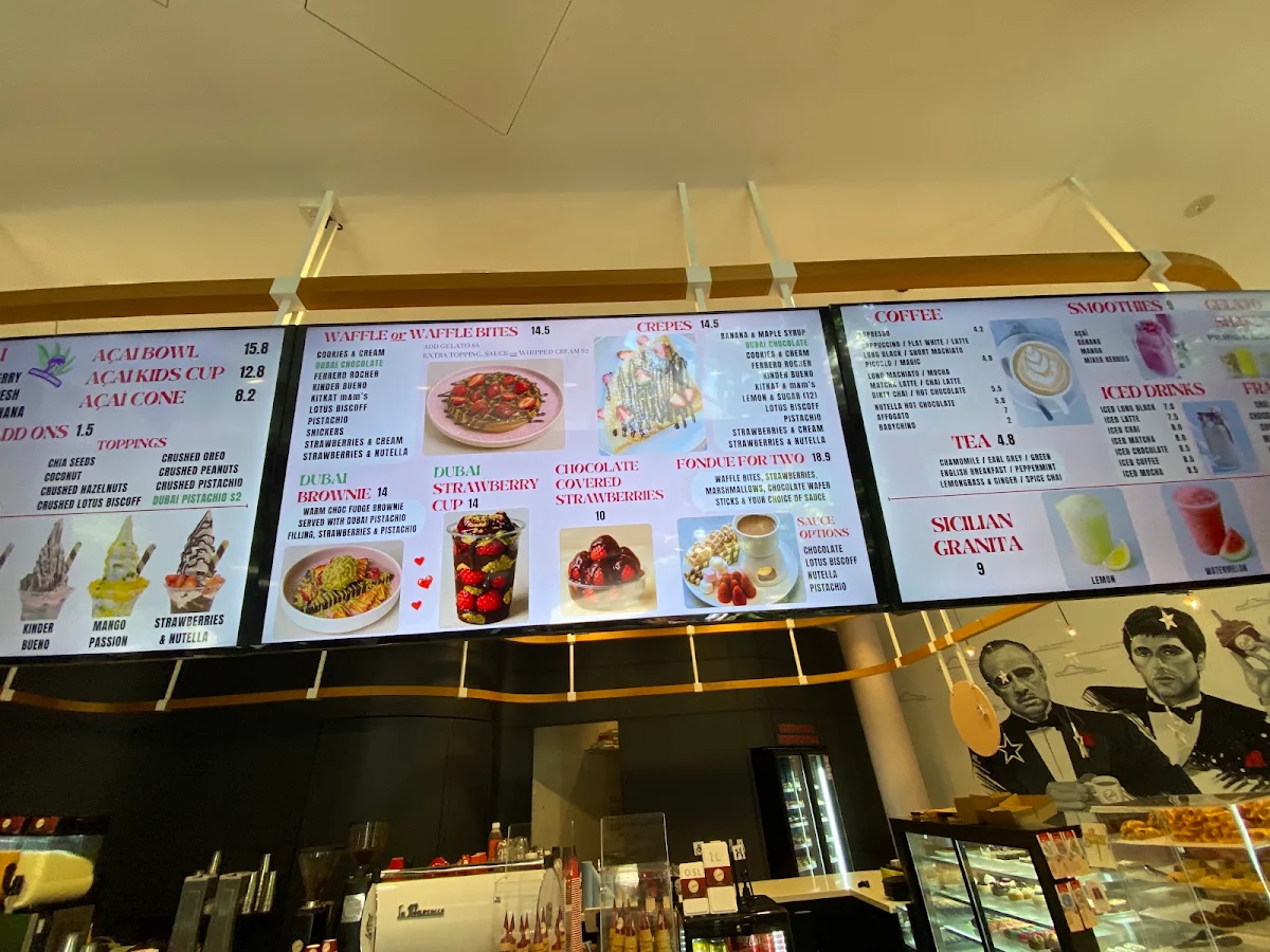 Menu, Cielo Gelateria - Mill Park