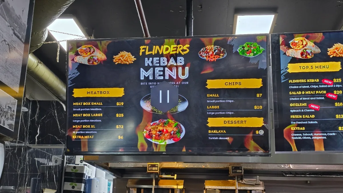 Menu, Flinders Kebab