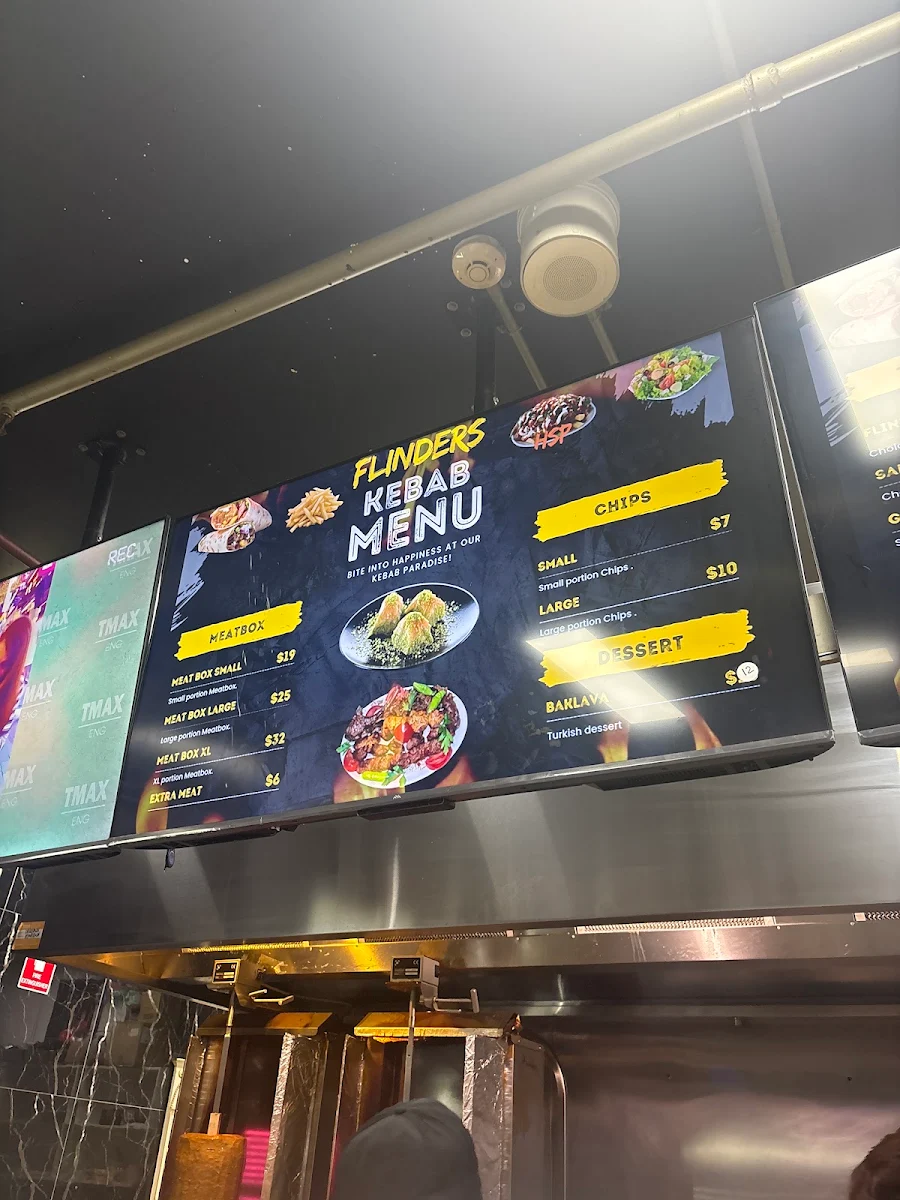 Menu, Flinders Kebab