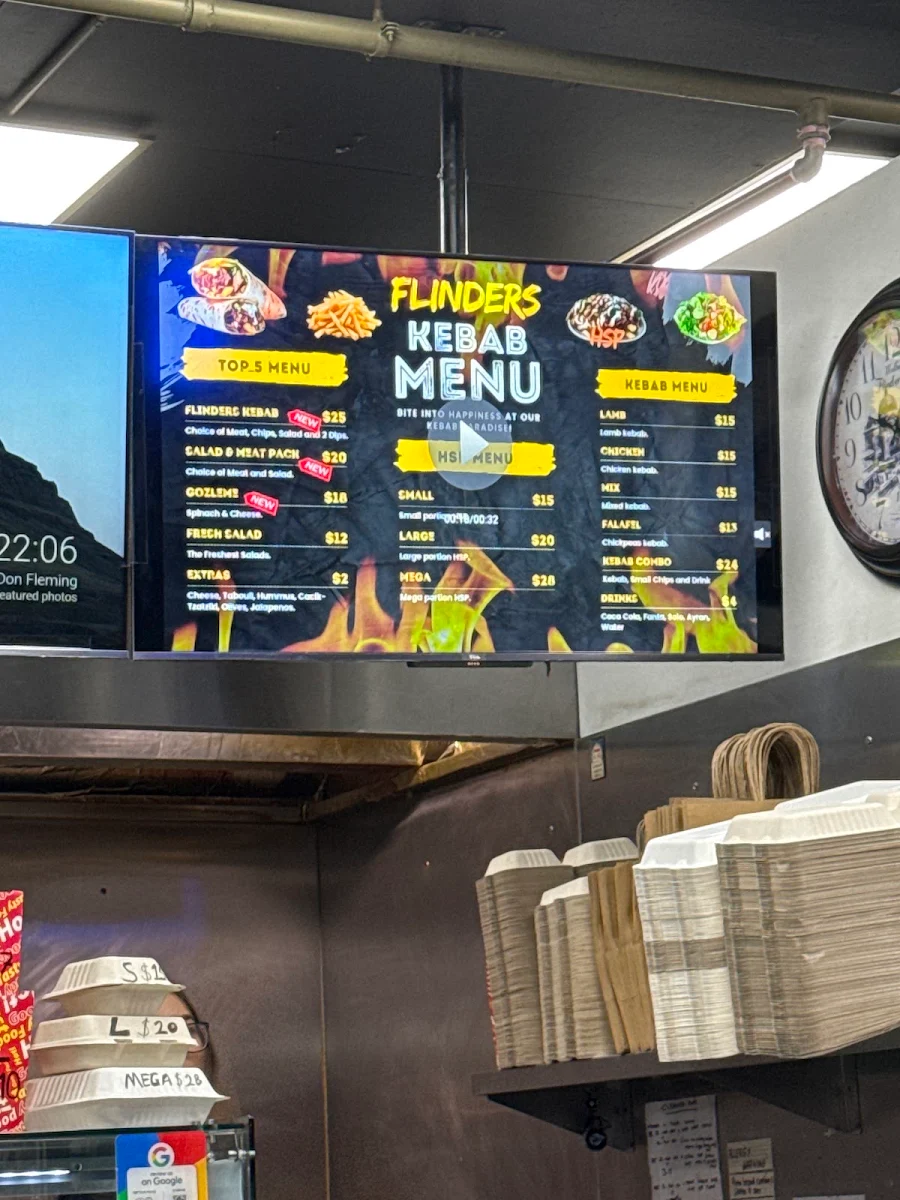 Menu, Flinders Kebab