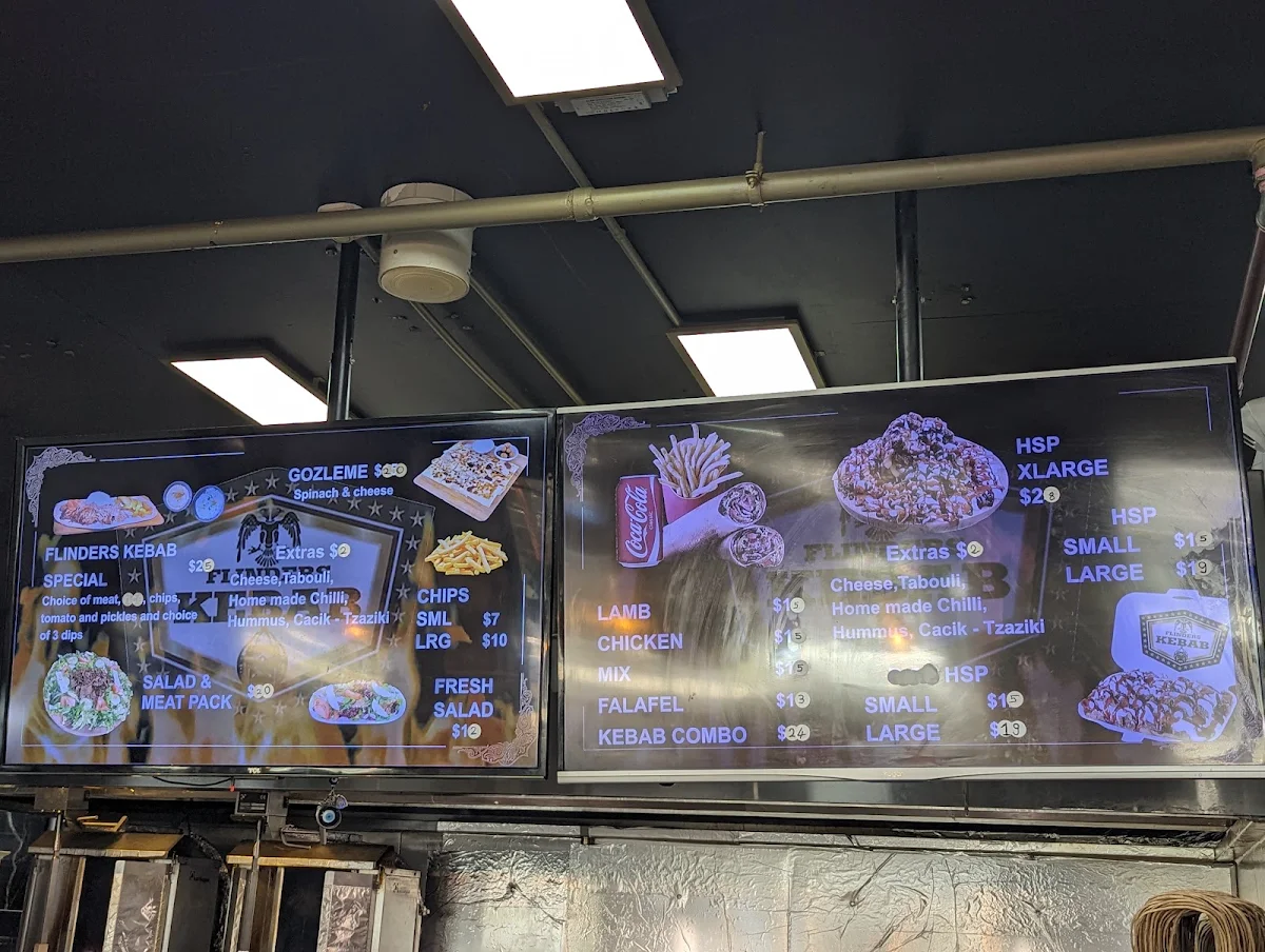 Menu, Flinders Kebab