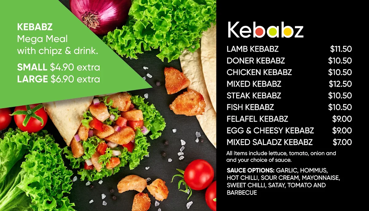 Menu, Grilled Kebabz