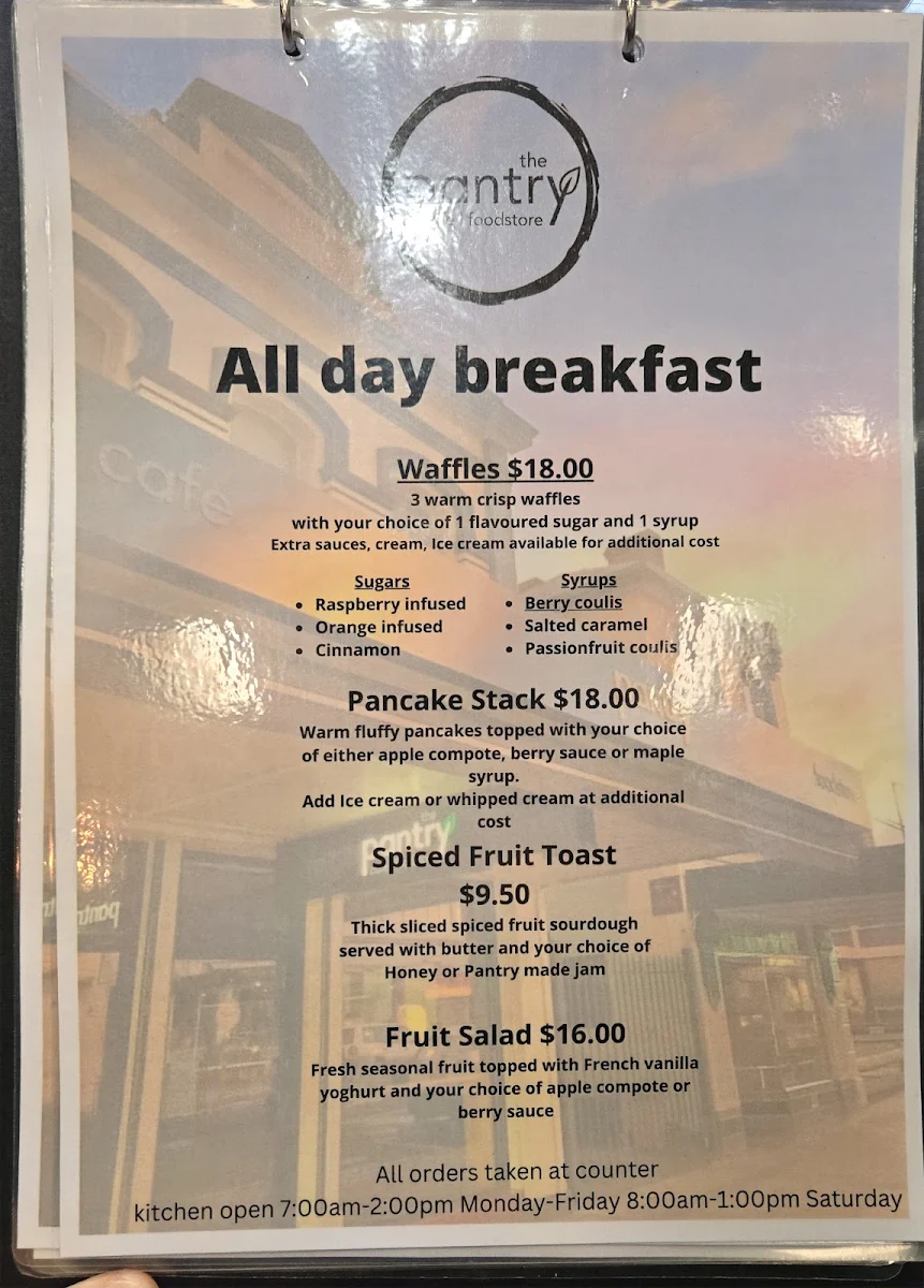Menu, The Pantry