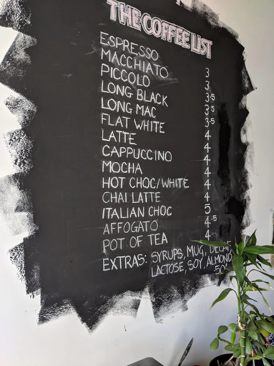 Menu, Bean There Done That Espresso Bar