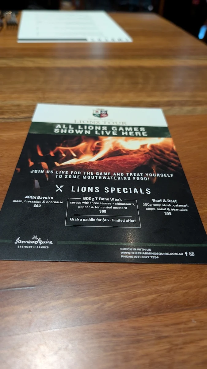 Menu, The Churchill Room