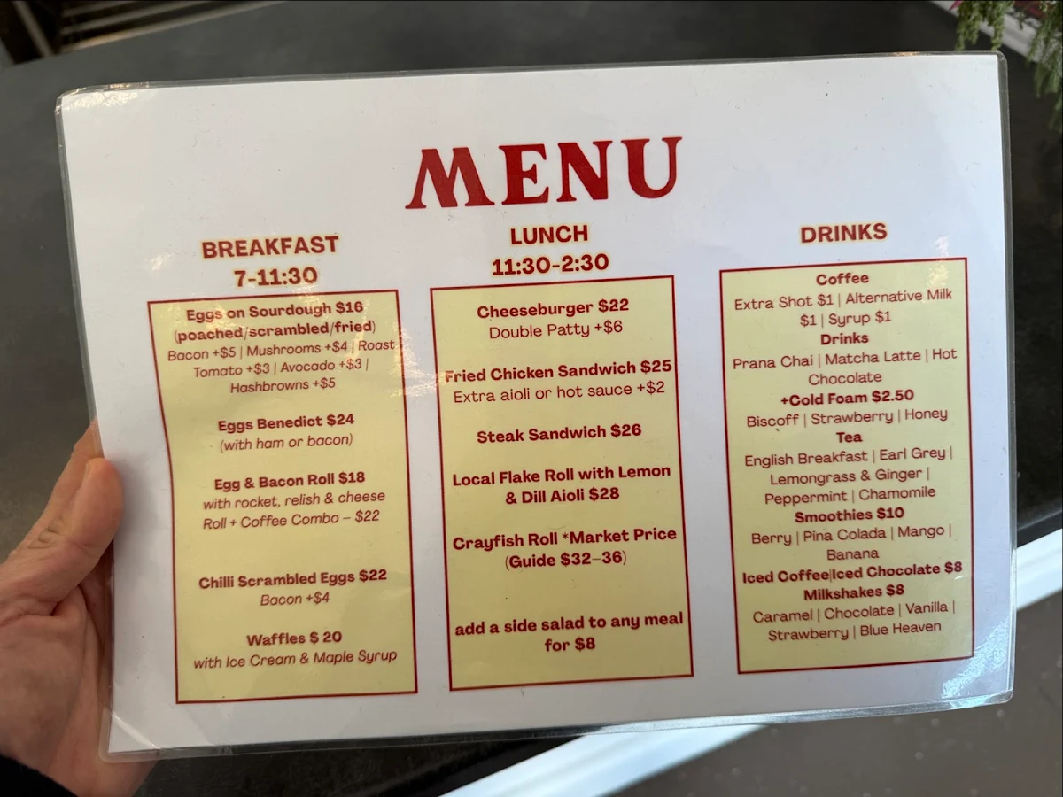 Menu, Island Larder