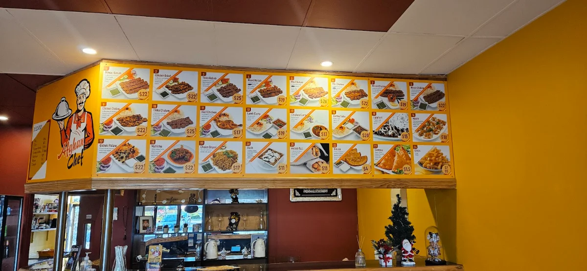 Menu, Afghan Chef 🏻‍