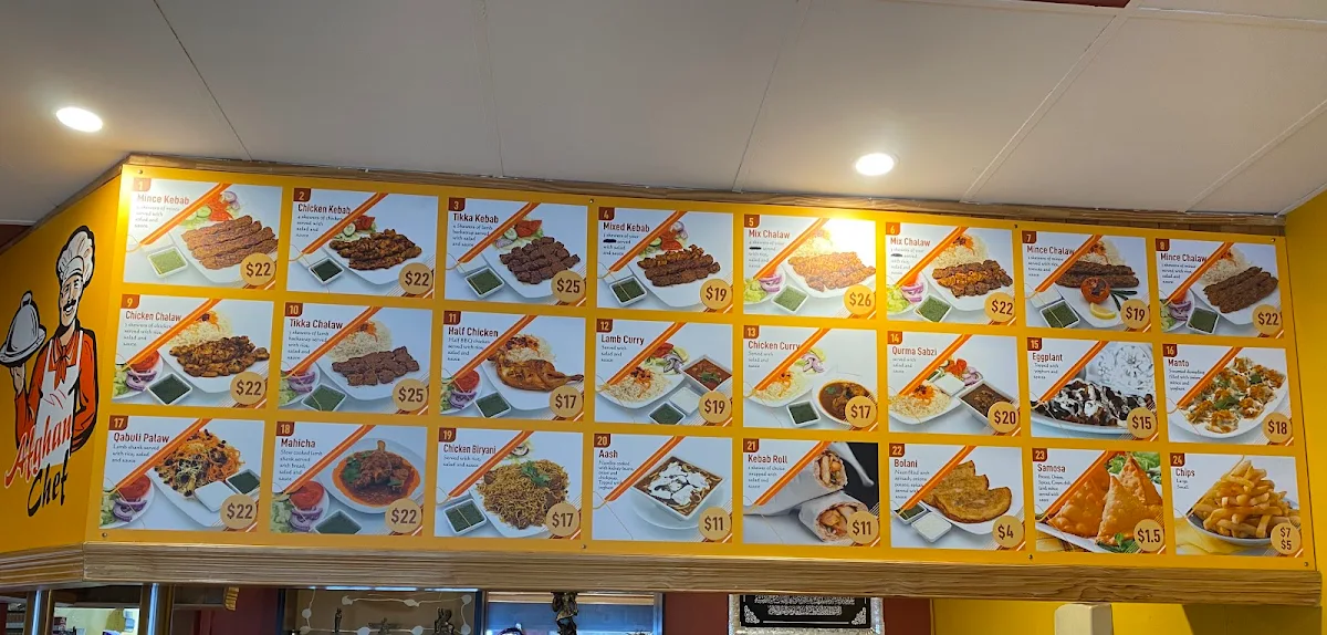 Menu, Afghan Chef 🏻‍