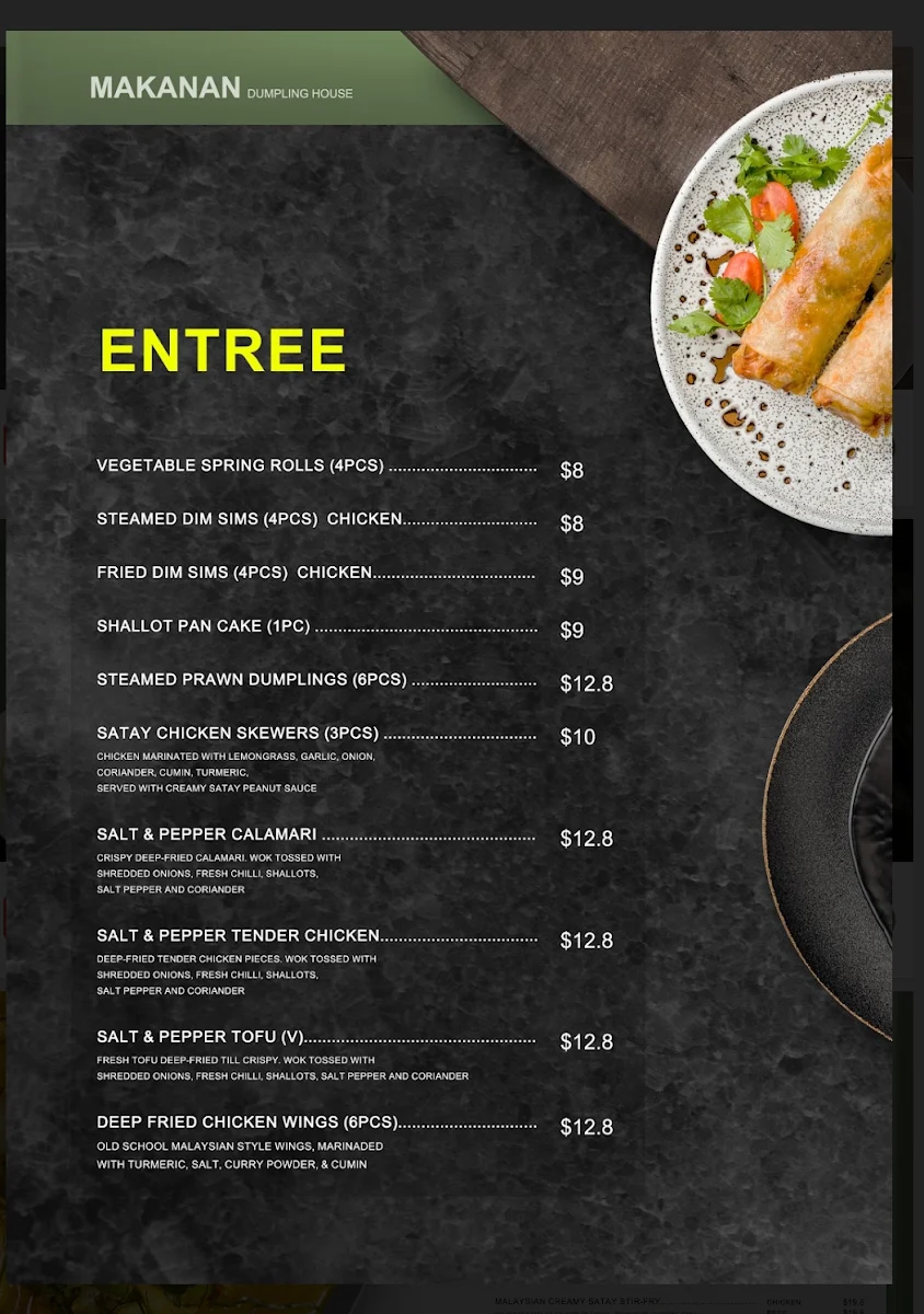 Menu, Makanan Dumpling House - Malaysian Cuisine (Halal) (Ex - Shanghai Dumpling Cafe)