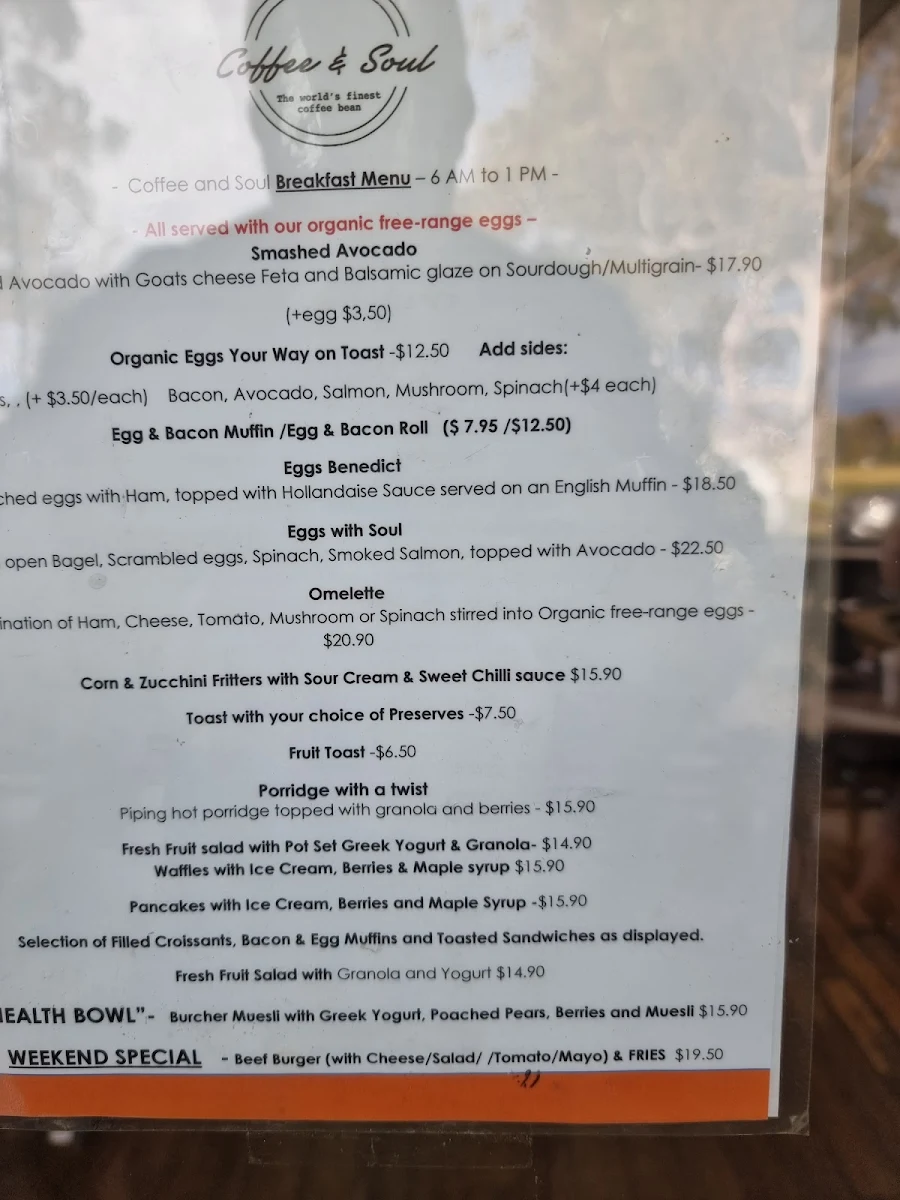 Menu, Coffee & Soul