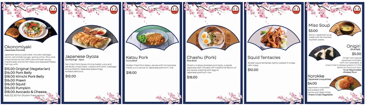 Menu, OSAKAYA - Japanese Street Food