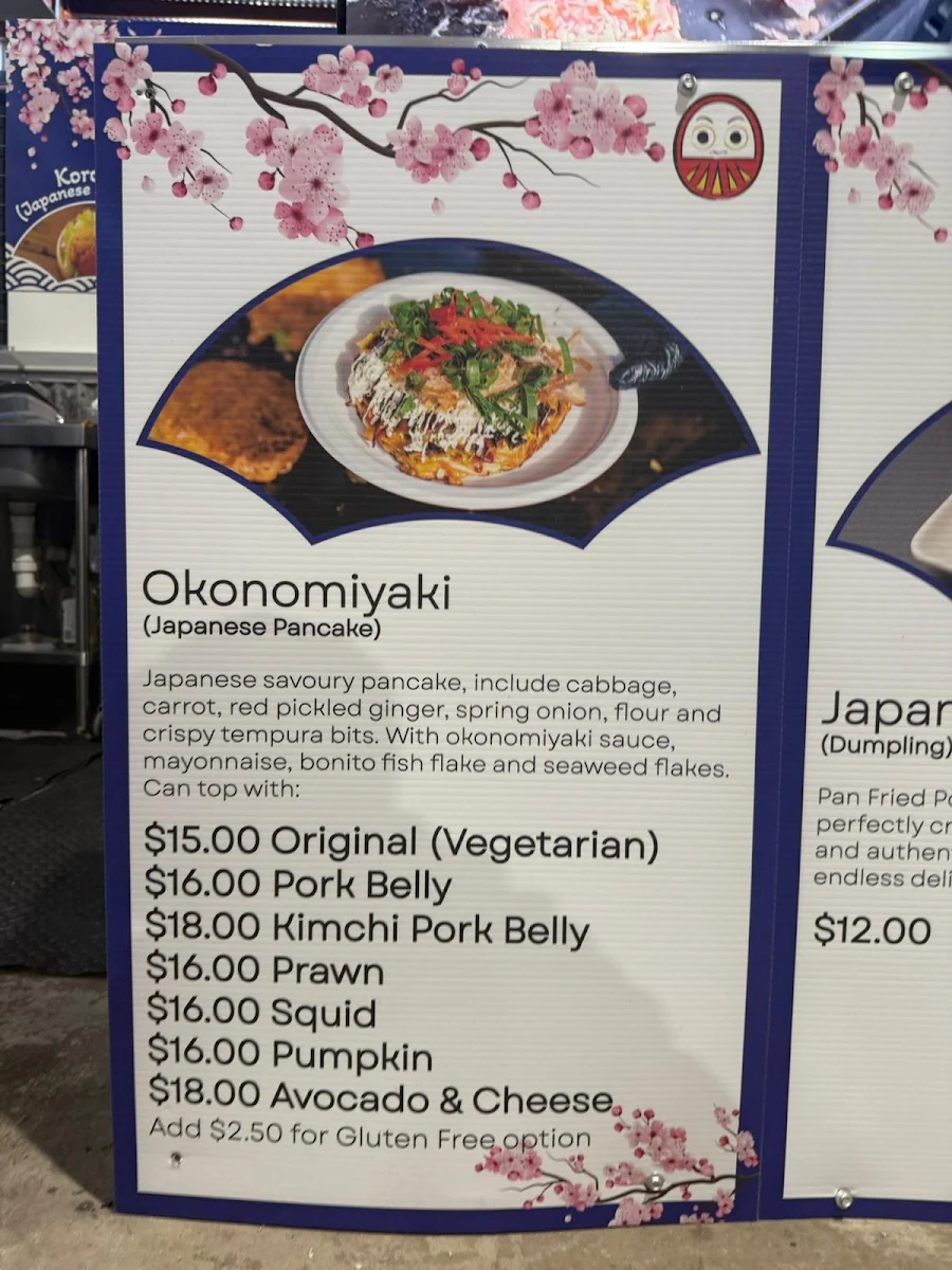 Menu, OSAKAYA - Japanese Street Food