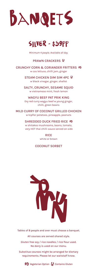 Menu, Funky Wok