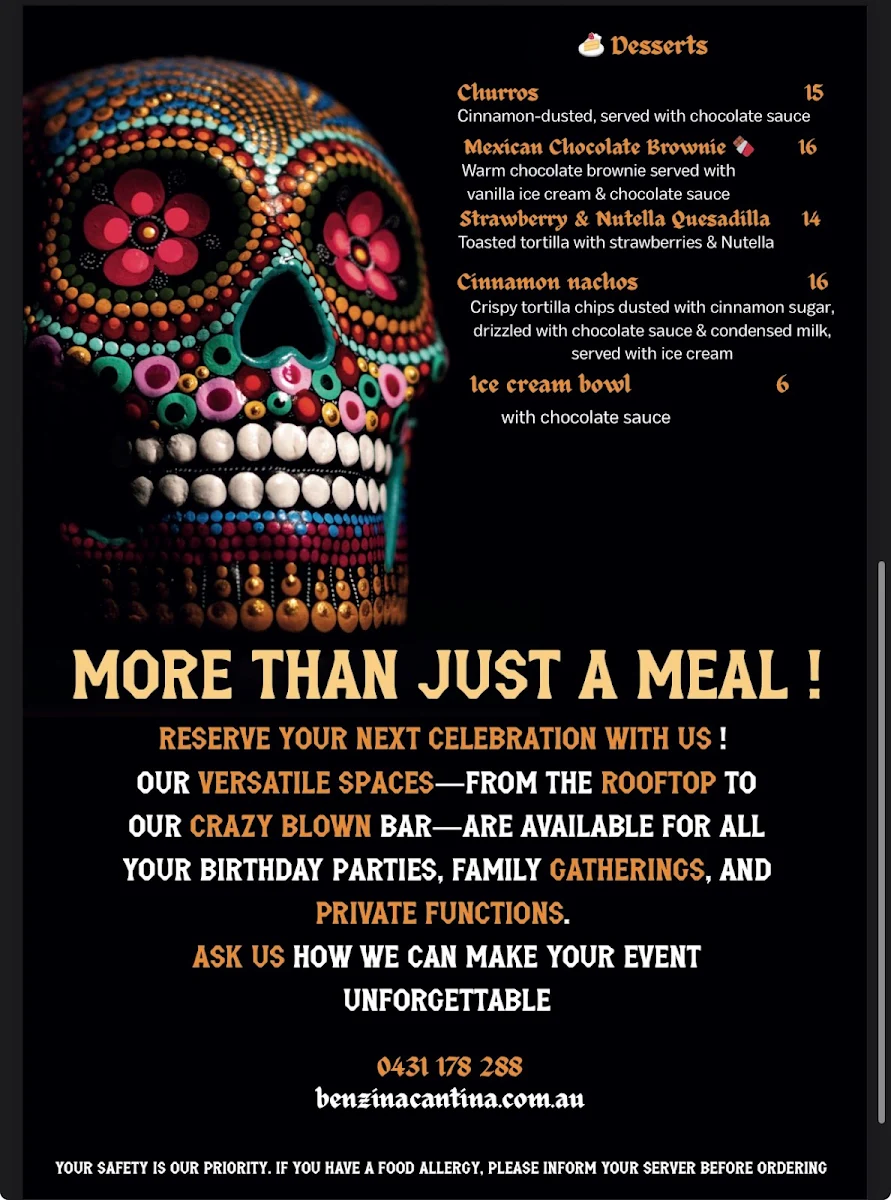 Menu, Benzina Cantina