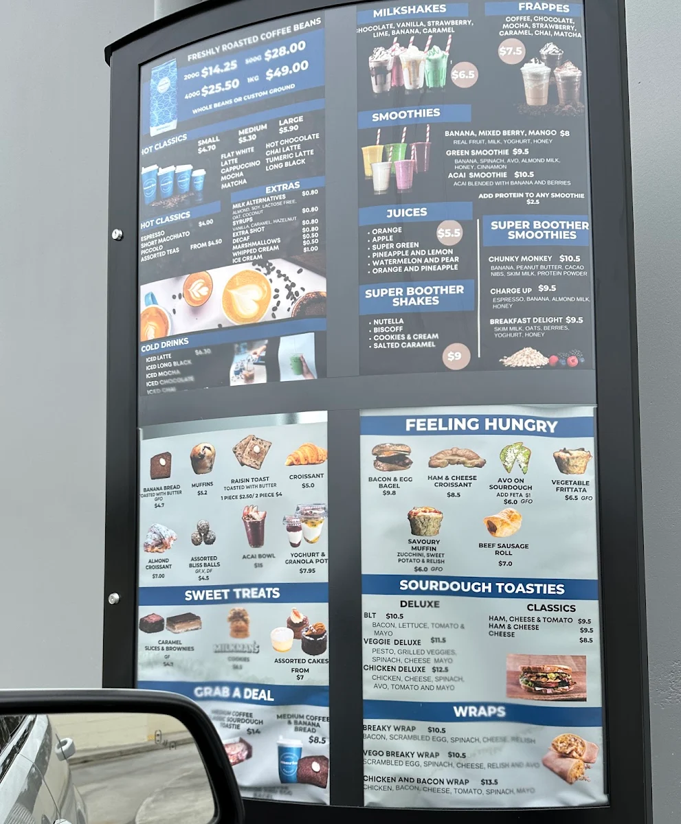 Menu, Coffee Boothers Upper Coomera