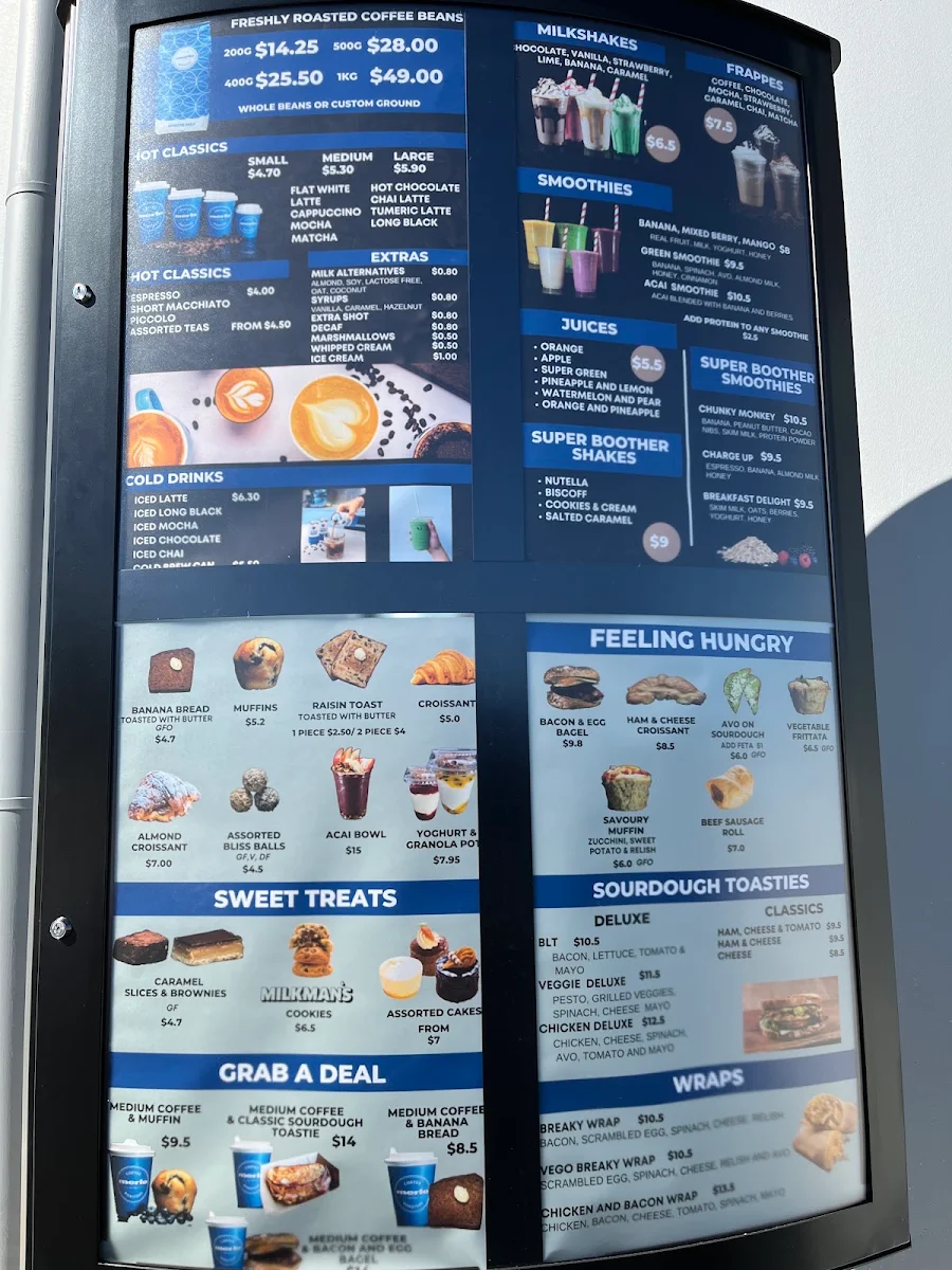 Menu, Coffee Boothers Upper Coomera