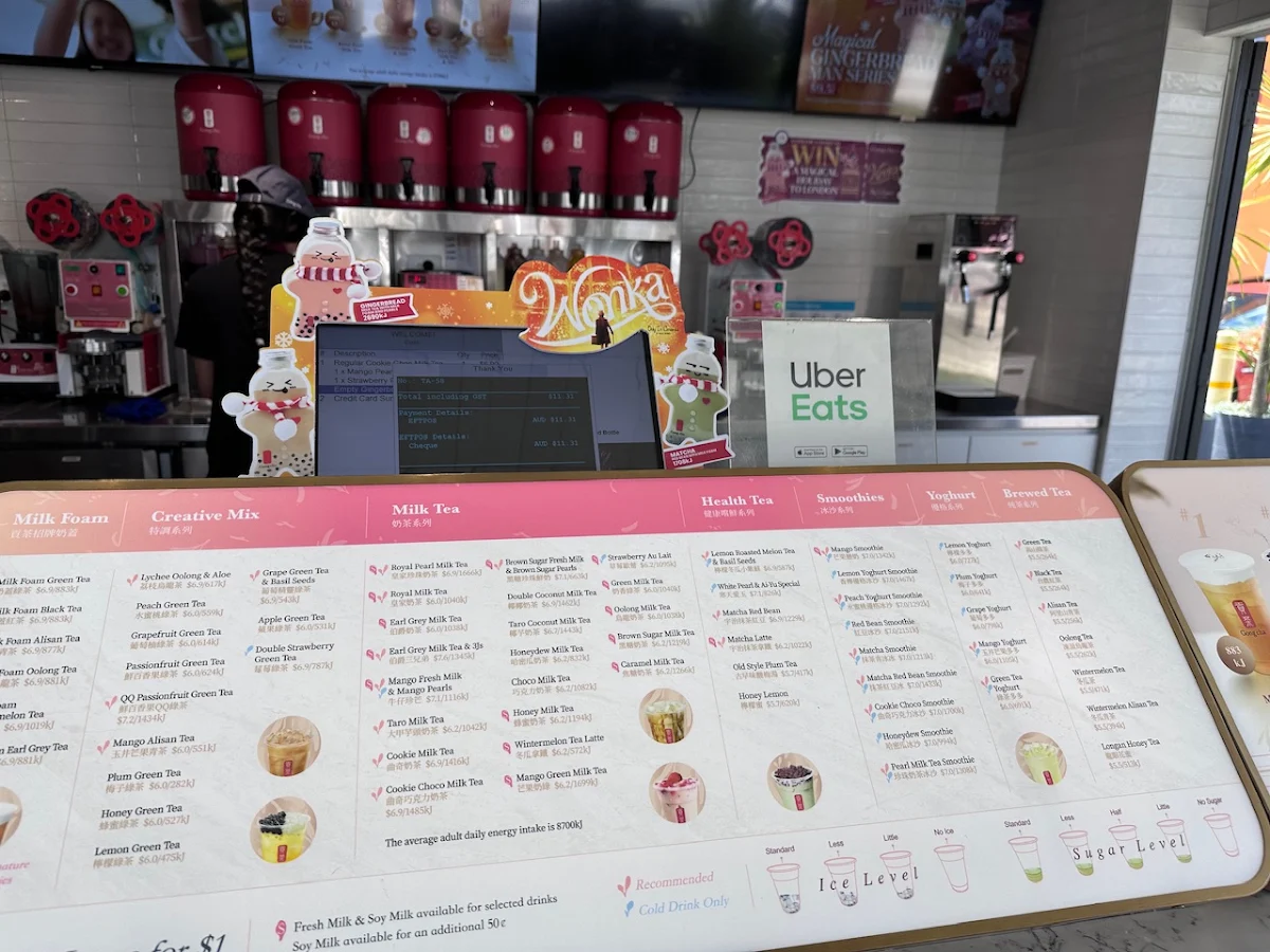 Menu, Gong Cha Orange Grove