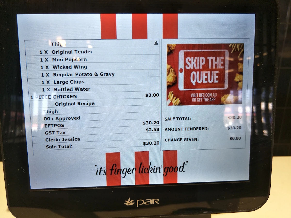 Menu, KFC Beaudesert