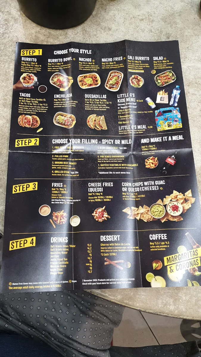 Menu, Guzman y Gomez - Rhodes