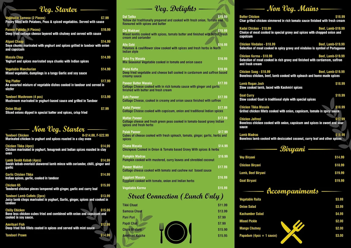 Menu, Little spicy - Authentic Indian cuisine
