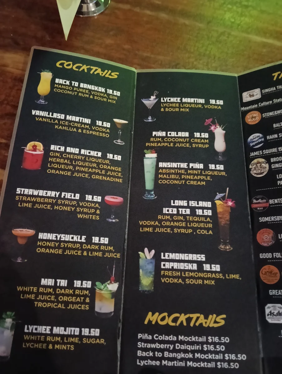 Menu, Sticky Rice Wickham