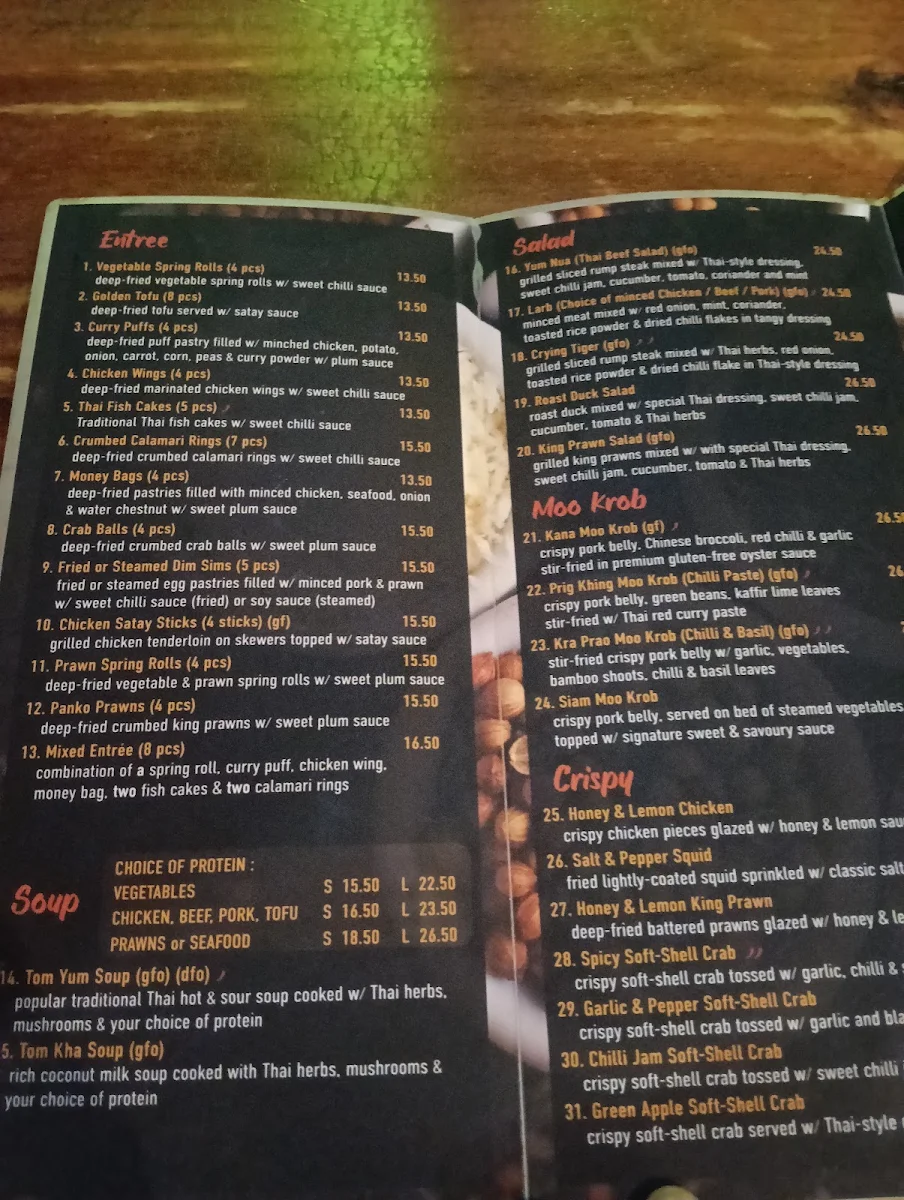Menu, Sticky Rice Wickham