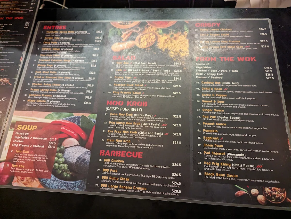 Menu, Sticky Rice Wickham